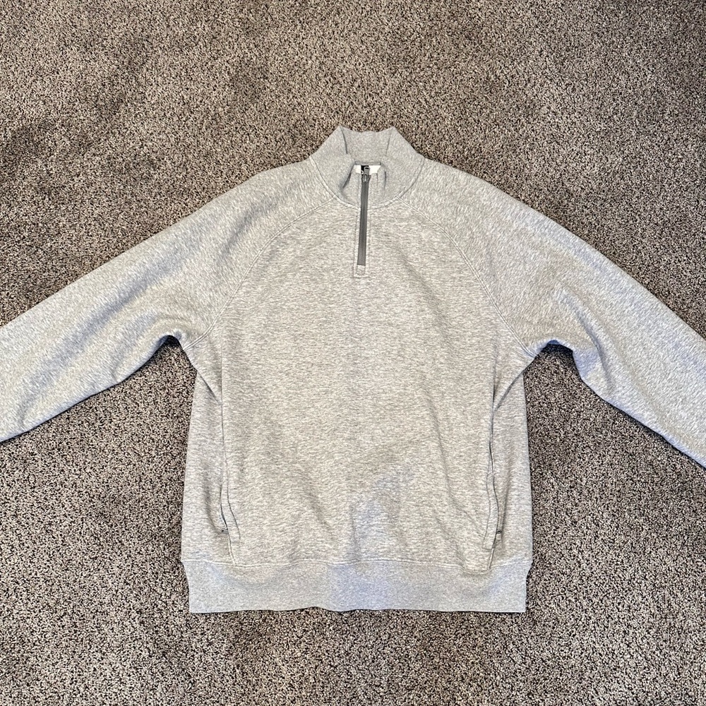 Fabletics Light Gray Zip-Up Men's Sweater